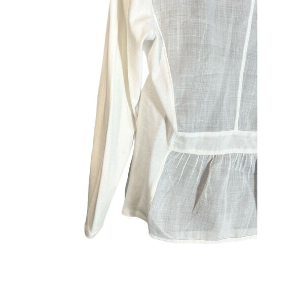 Brunello Cucinelli Jacket White Sheer Cotton M Ramie Solid Sleeves Light Cool - Picture 4 of 10